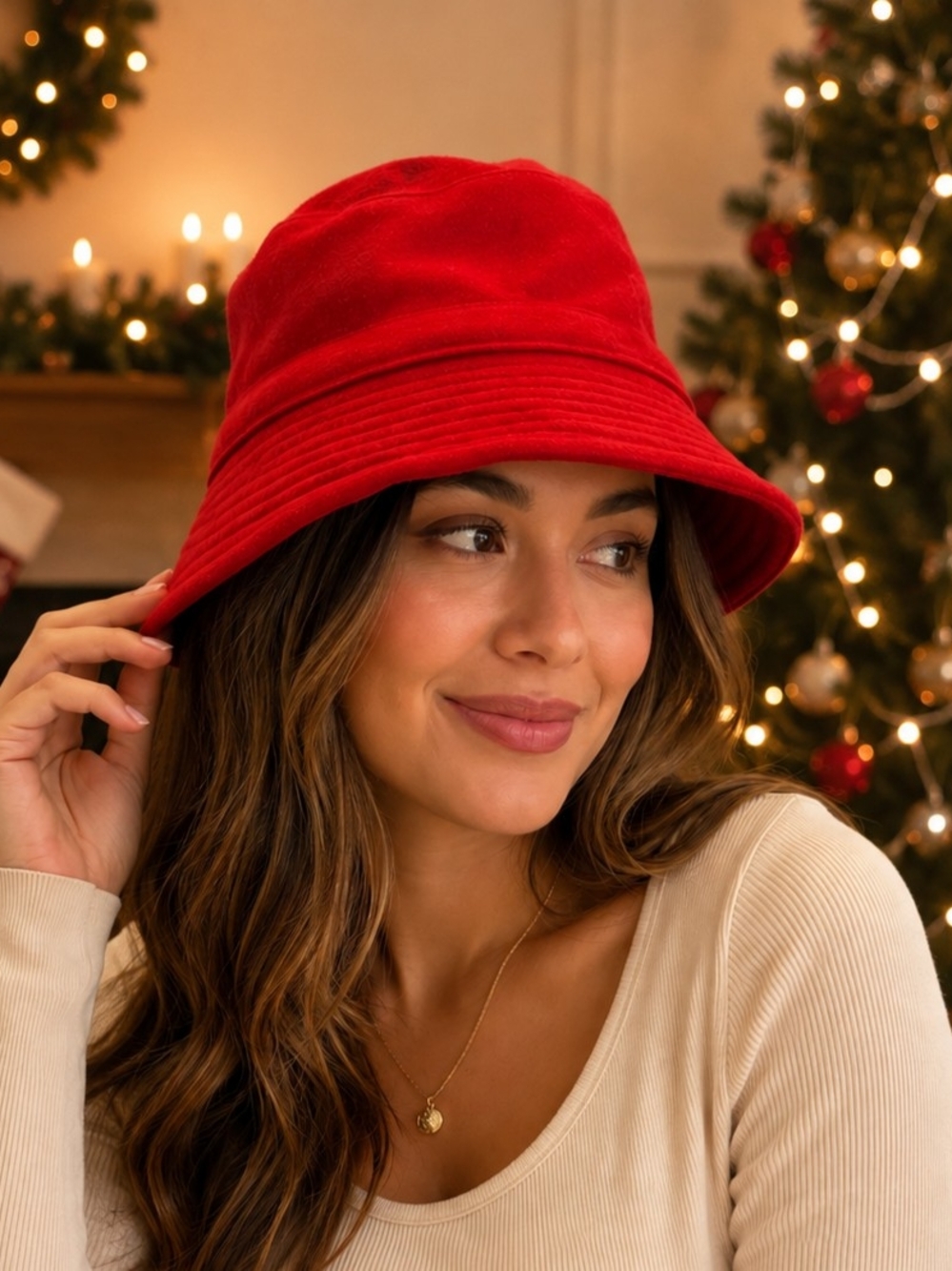 🎄❄️VTG Banana Republic Cozy Red Wool Bucket Hat S/M Made in USA 90s